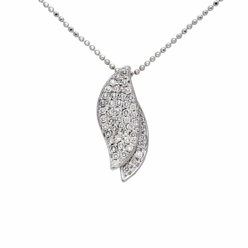 / K18WGダイヤネックレス0.76ct//Aランク/75