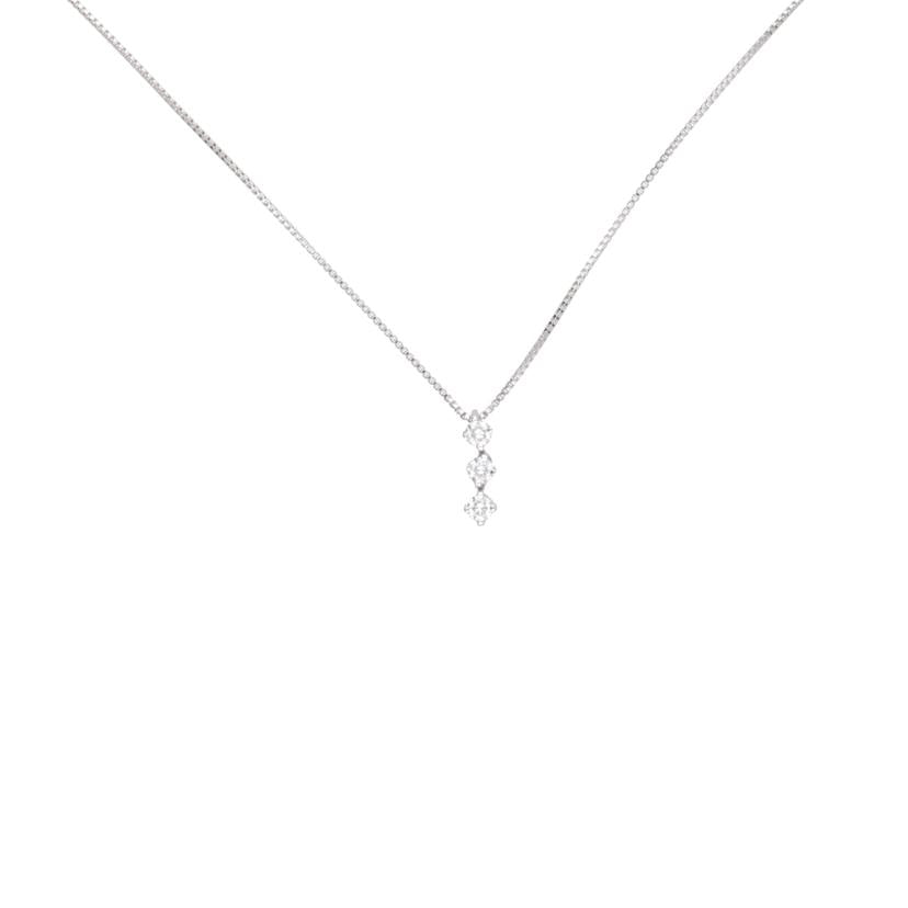 / K18WGダイヤネックレス0.20ct//Aランク/75