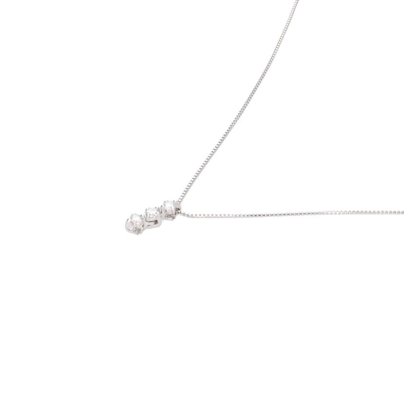 / K18WGダイヤネックレス0.20ct//Aランク/75