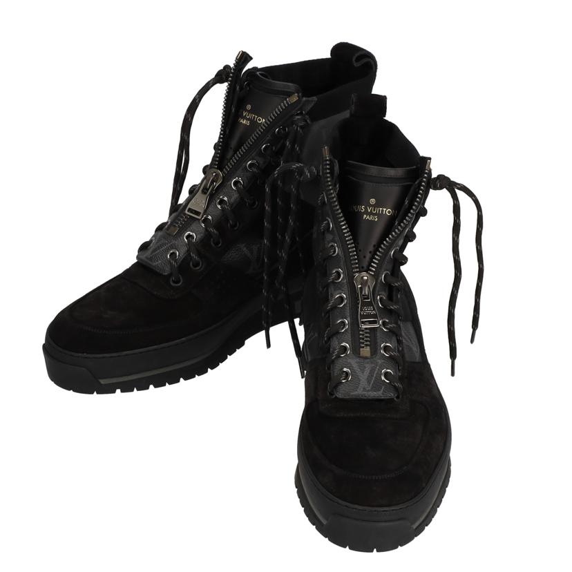 LOUIS VUITTON ルイヴィトン LOUISVUITTON ハーレムラインアンクルブーツ モノグラム ブラック メンズ 26cm /ハーレムラインアンクルブーツ/モノグラム/ブラック//Aランク/37