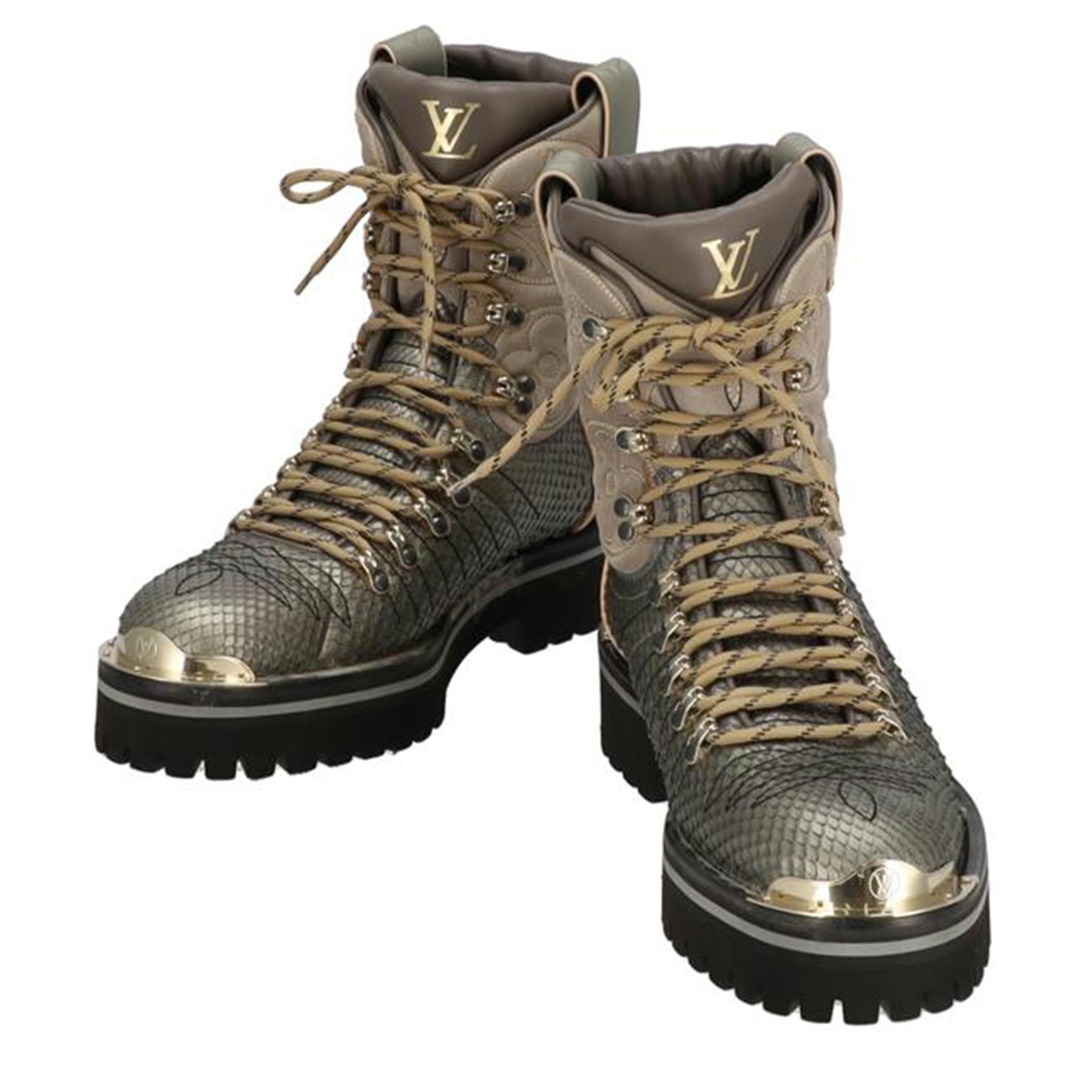 LV ルイヴィトン LOUISVUITTON アウトラインブーツ ゴールド×グレーパイソン メンズ/アウトランドラインブーツ/ゴールド×グレーパイソン//DI0***/ABランク/37