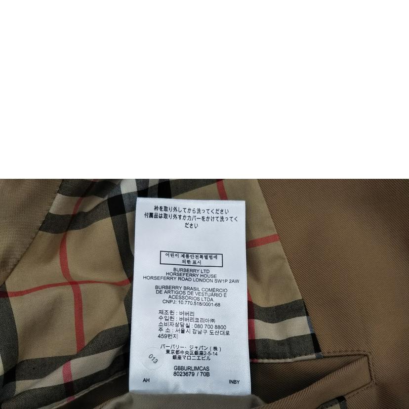 BURBERRY LONDON バーバリー/BURBERRY 襟付きステンカラーコート CAM/8023679/70B//Aランク/07