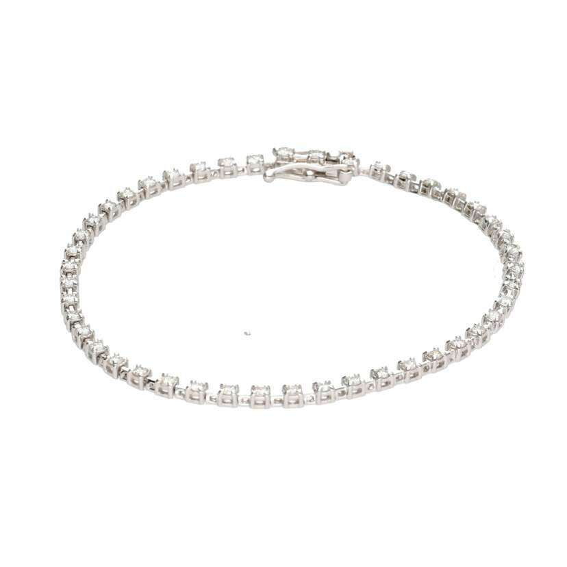 / K18WGダイヤブレスレット1.00ct//Aランク/75