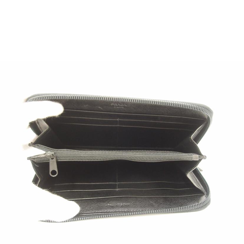 PRADA プラダ /サフィアーノ・ラウンドファスナー長財布/ブラック/M506A//Aランク/69