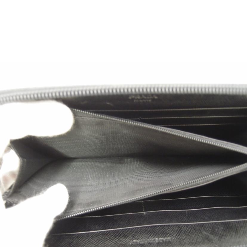 PRADA プラダ /サフィアーノ・ラウンドファスナー長財布/ブラック/M506A//Aランク/69