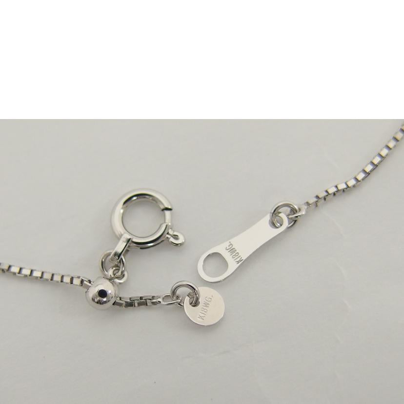 /K18WGリーフデザインダイヤネックレス/6.3g//D0.76ct/Aランク/04