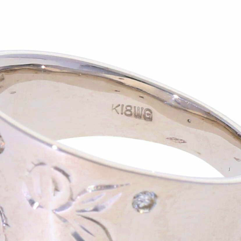 / K18WGダイヤリング0.11ct//Aランク/75