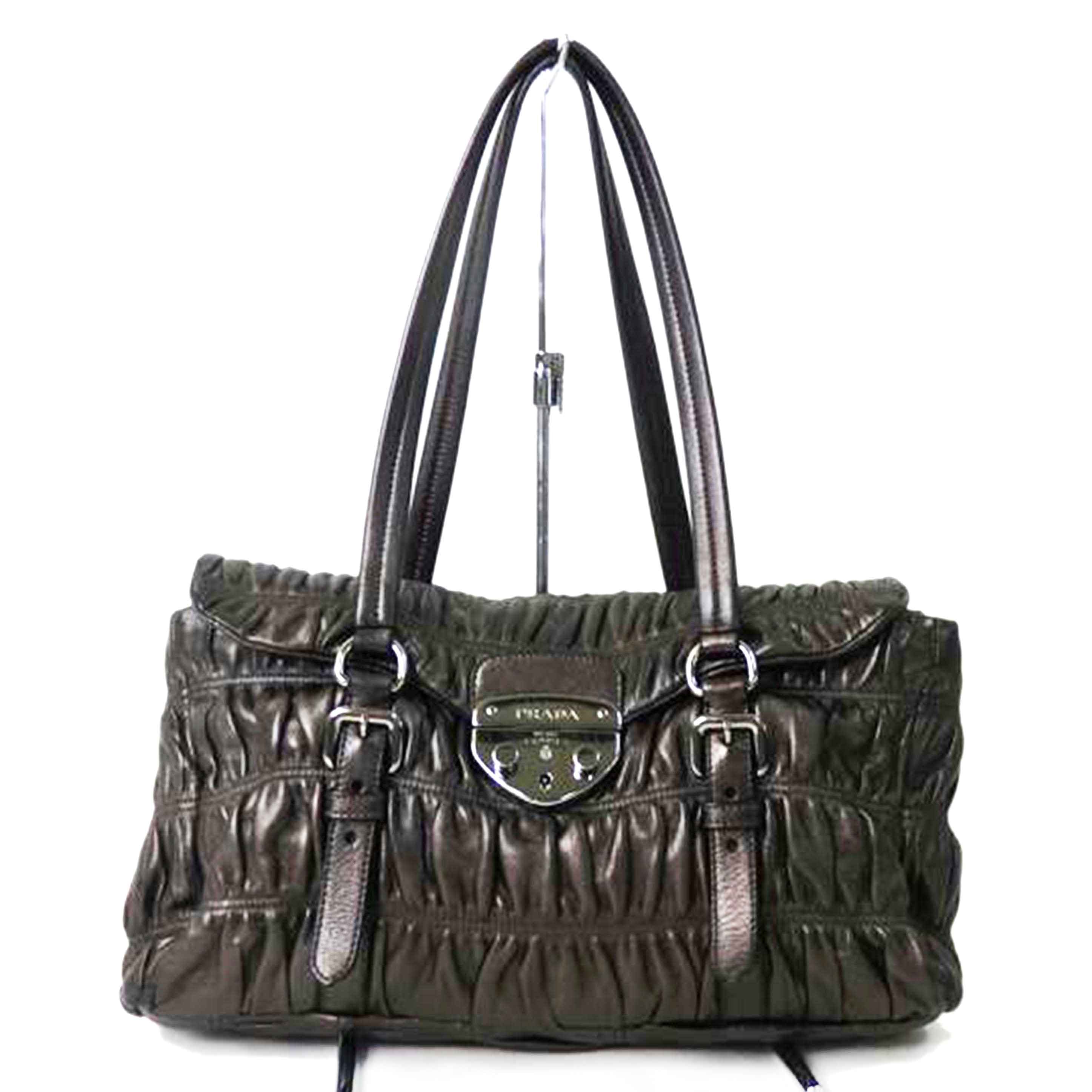 PRADA プラダ/ギャザーレザー2wayバッグ//50/ABランク/84