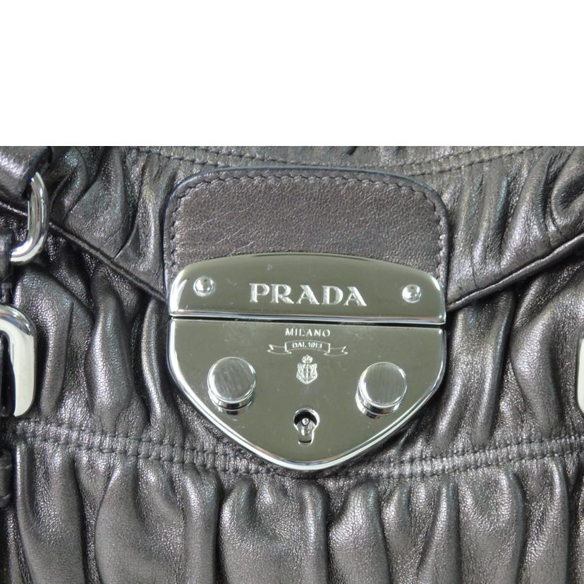 PRADA プラダ/ギャザーレザー2wayバッグ//50/ABランク/84