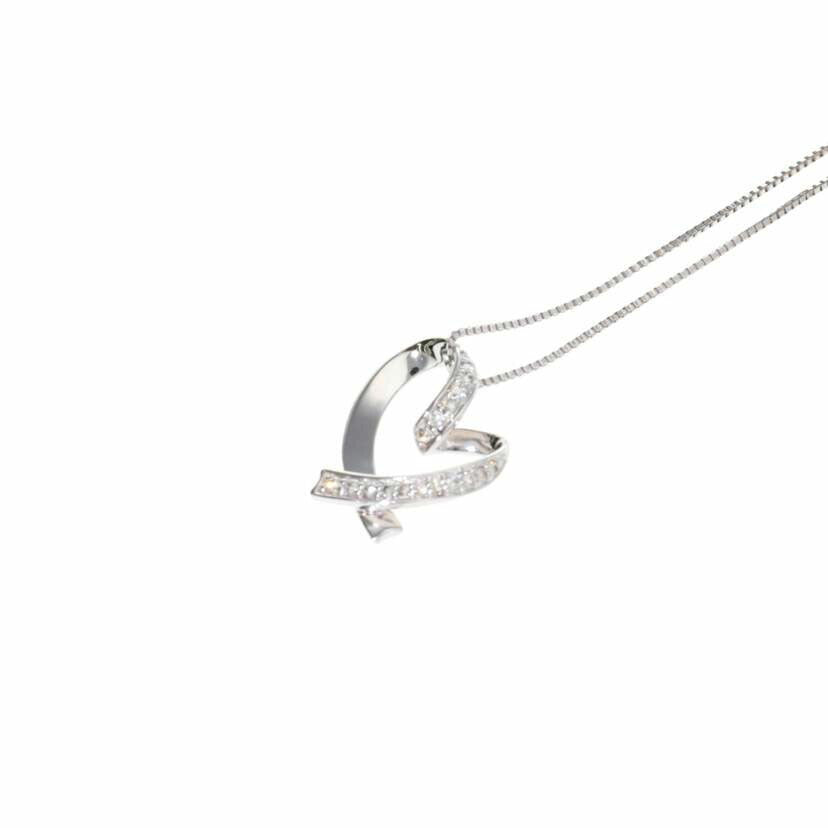 /K18WGダイヤネックレス 0.14//Aランク/75