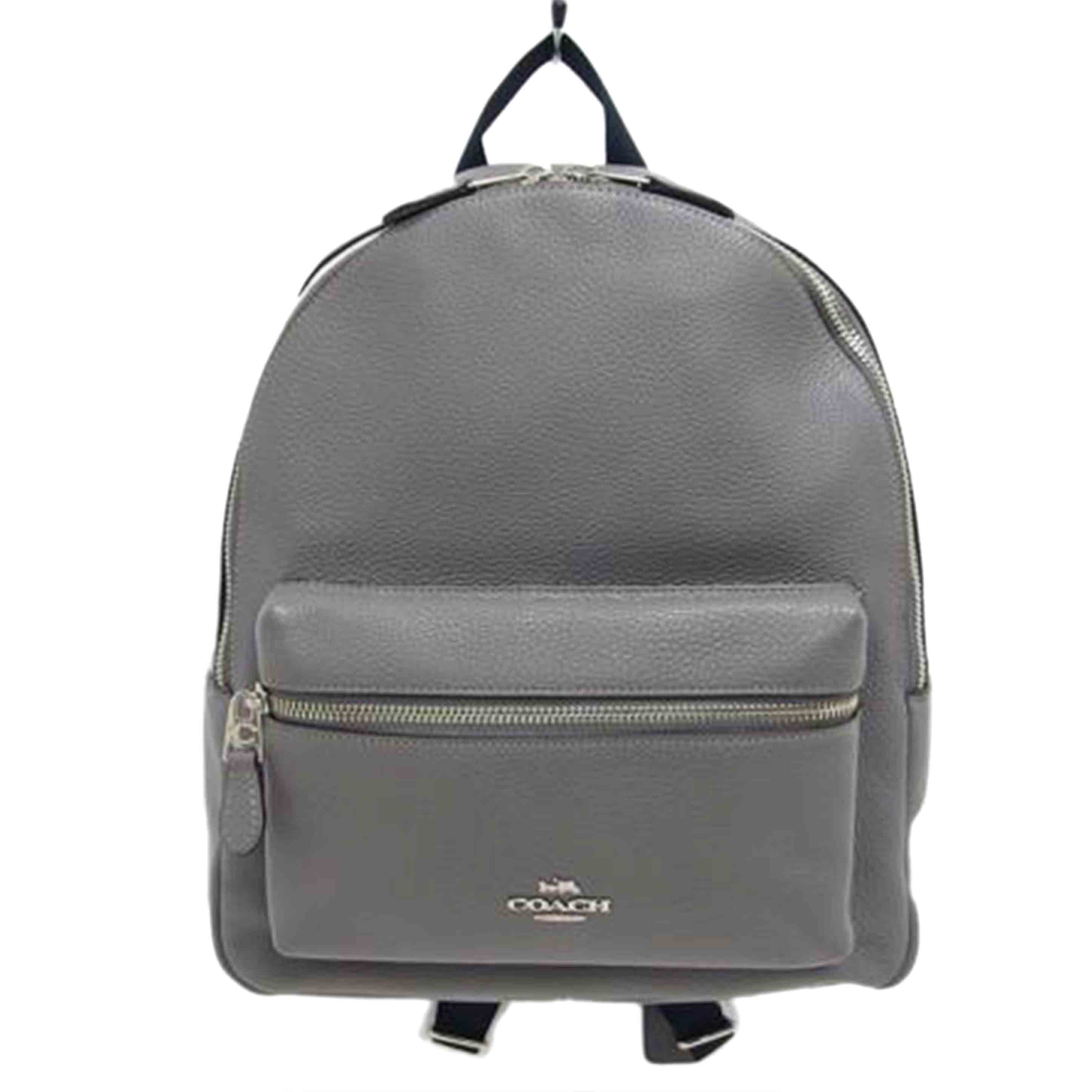 COACH コーチ レザーリュック/チャーリーペブルドレザー/バックパック/グレー/F30550//F19**/Aランク/04