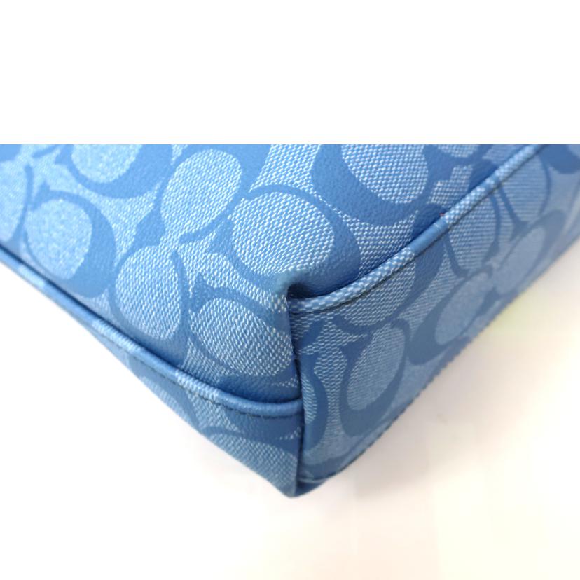 COACH コーチ/PVCレザーシグネチャーハンドバッグ ブルー ベージュ//ABランク/65