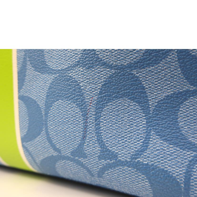 COACH コーチ/PVCレザーシグネチャーハンドバッグ ブルー ベージュ//ABランク/65