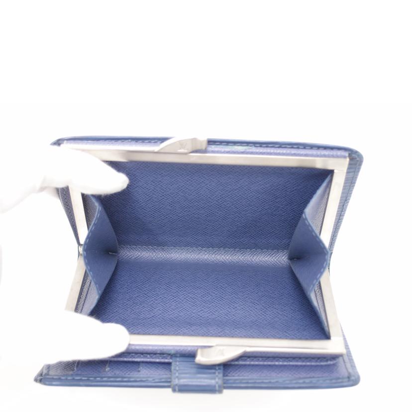 LOUIS VUITTON ルイ・ヴィトン 財布 がま口 レザー ブルー レディース メンズ/ポルトモネビエ・ヴィエノワ/エピ/ミルティーユ/M6324G//MI1004/ABランク/69