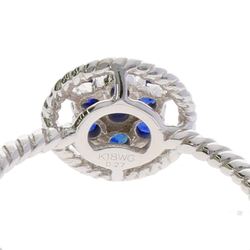 / K18WGサファイアリング0.27ct//Aランク/75
