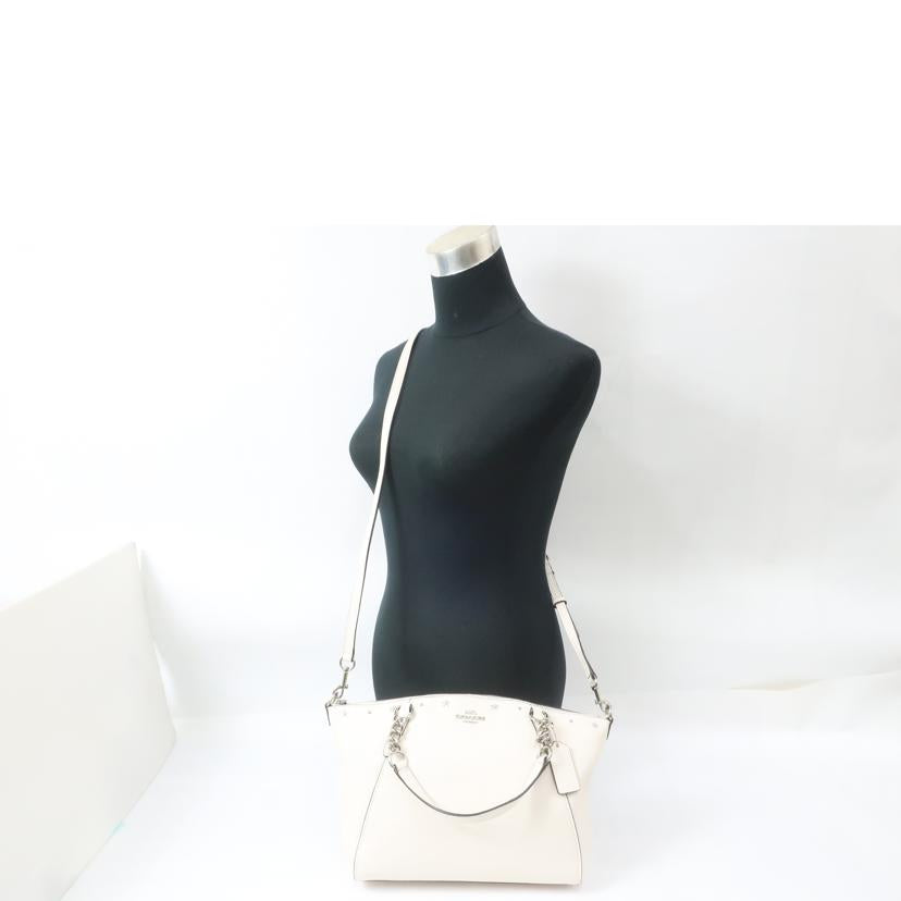 COACH コーチ/スタッズ2WAYバッグ ショルダー ハンド ホワイト 花 フラワー/F37773//G1848/Aランク/65