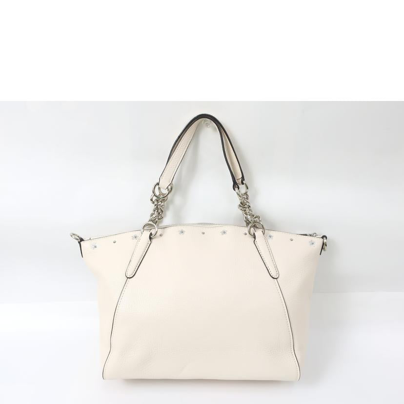 COACH コーチ/スタッズ2WAYバッグ ショルダー ハンド ホワイト 花 フラワー/F37773//G1848/Aランク/65