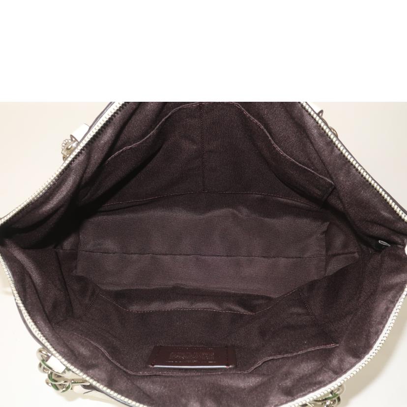 COACH コーチ/スタッズ2WAYバッグ ショルダー ハンド ホワイト 花 フラワー/F37773//G1848/Aランク/65