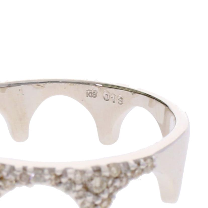 /K18WGダイヤリング 0.18/#12//Aランク/75