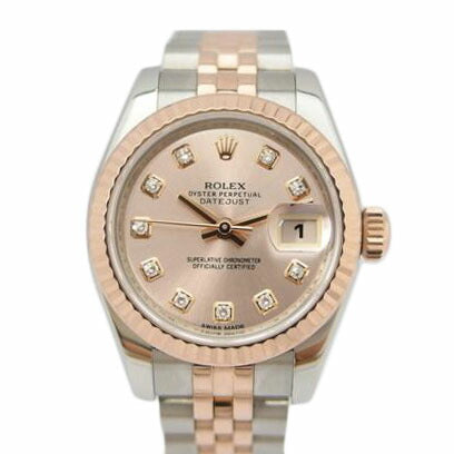 ROLEX ロレックス/DATE JUST/10P/ダイヤ/ピンク文字盤/179171G//107689Q2/ABランク/83