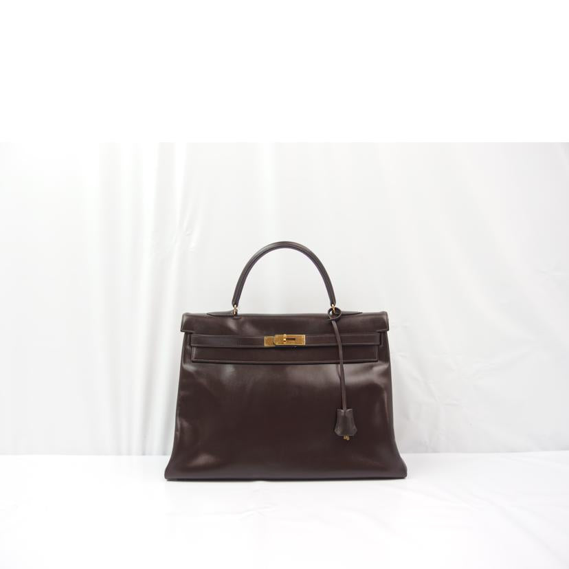 HERMES エルメス/ケリー35/ボックスカーフ/ブラウン/カデナ付//〇I/Bランク/83