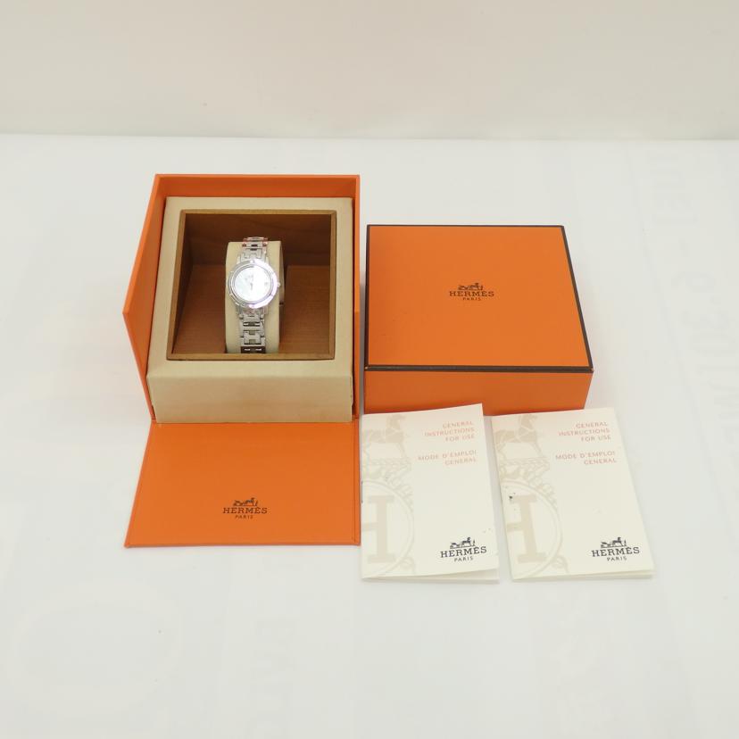 HERMES エルメス/クリッパーナクレ/シェル文字盤/CL4.210//2368163/Bランク/77