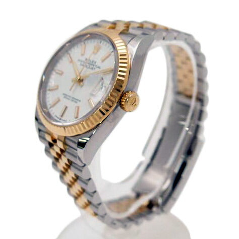 ROLEX ロレックス 腕時計 オーバーホール済 新品仕上済 自動巻き ランダム番 ルーレット ステンレス K18YG 白文字盤 メンズ/デイトジャスト36/SS×YG/ランダム番/126233//795C0872/SAランク/69