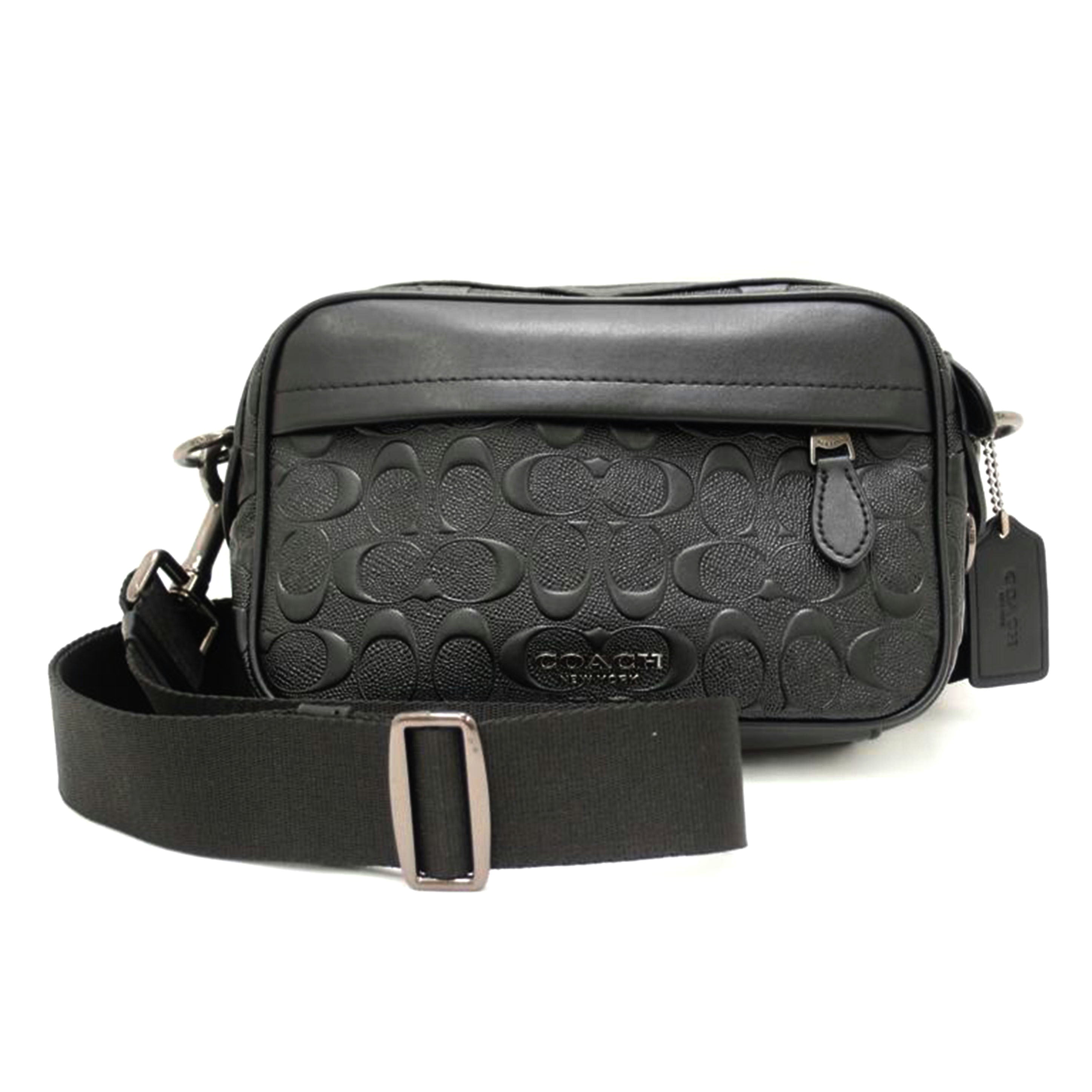 COACH コーチ クラッチ 黒 レザー レディース メンズ/グラハムデボスドシグネチャーショルダー/ブラック/F50713//L1844/SAランク/69