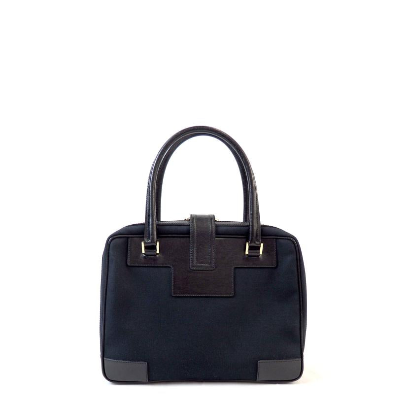 GUCCI グッチ/ハンドバッグ/Gロゴ/キャンバス・レザー/ブラック/001-5155//001013/Bランク/72