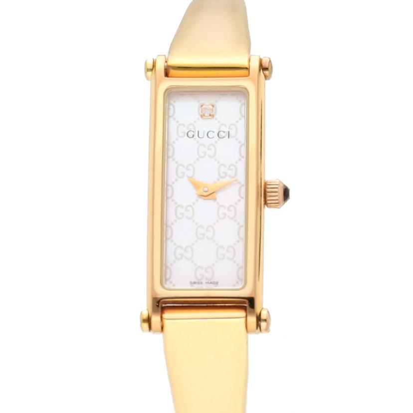 GUCCI グッチ/バングルウォッチ・ホワイトシェル/10Pダイヤ/クオーツ/YA015560//149*****/Bランク/75