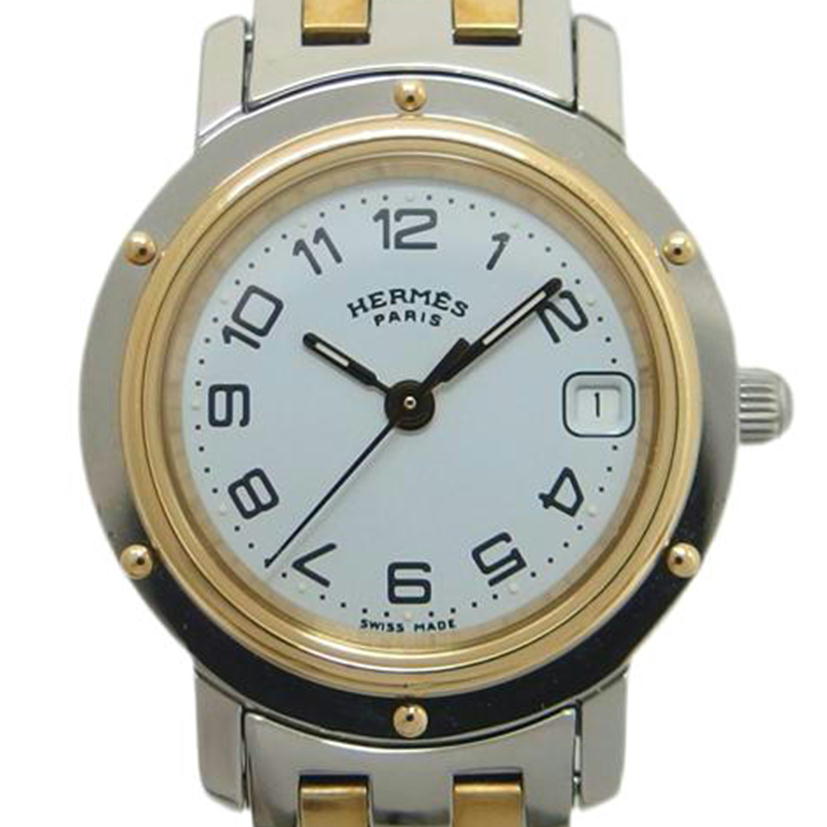 HERMES エルメス/クリッパー/ホワイト文字盤/レディースウォッチ/クォーツ/CL4.220 //1383079/ABランク/04