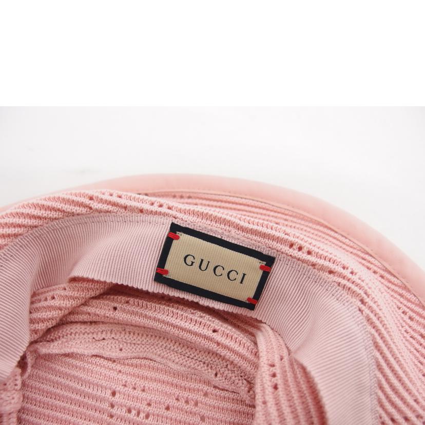 GUCCI グッチ 帽子 ニット/GGメッシュ/バケトハット/ピンク/656573//Aランク/04