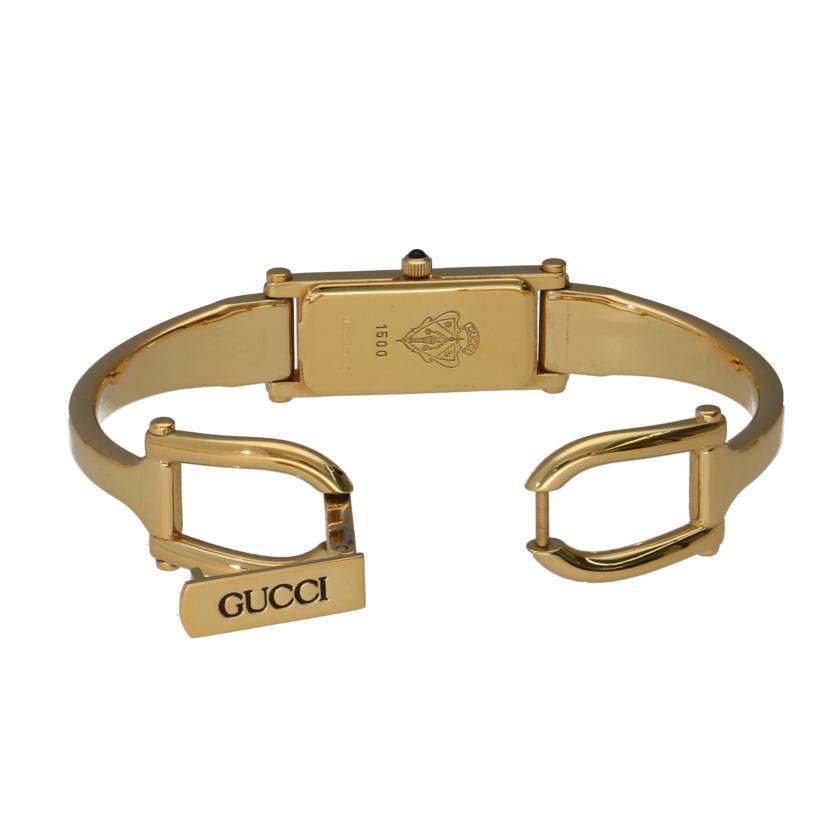 GUCCI グッチ/バングルウォッチ・ゴールド×ブラック/クオーツ/1500L//035****/ABランク/75