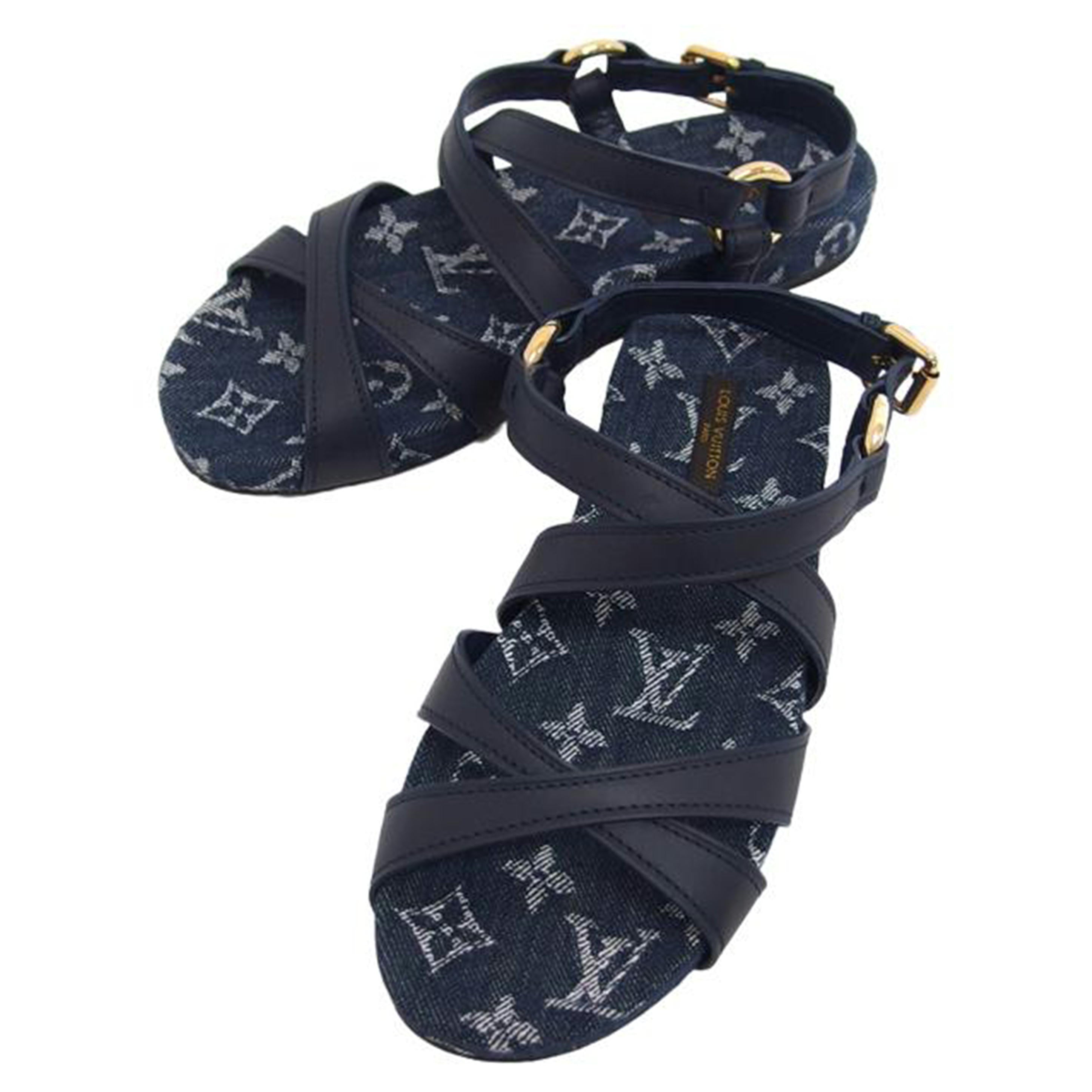 LV ルイ・ヴィトン /フラットサンダル/モノグラムデニム/973541//TC1132/ABランク/04