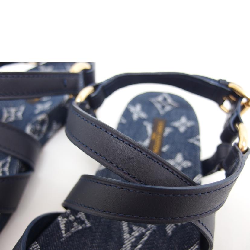 LV ルイ・ヴィトン /フラットサンダル/モノグラムデニム/973541//TC1132/ABランク/04