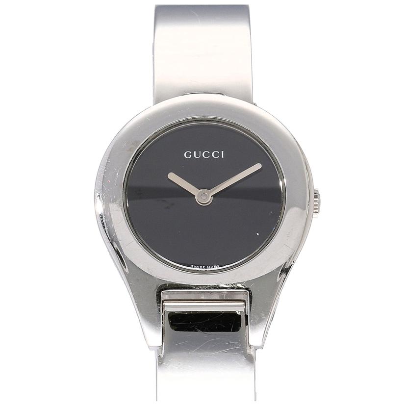 GUCCI グッチ/ラウンドバングルウォッチ・シルバー×ブラック/クオーツ/6700L//008****/Bランク/75