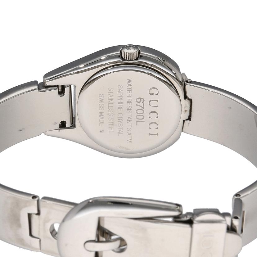 GUCCI グッチ/ラウンドバングルウォッチ・シルバー×ブラック/クオーツ/6700L//008****/Bランク/75