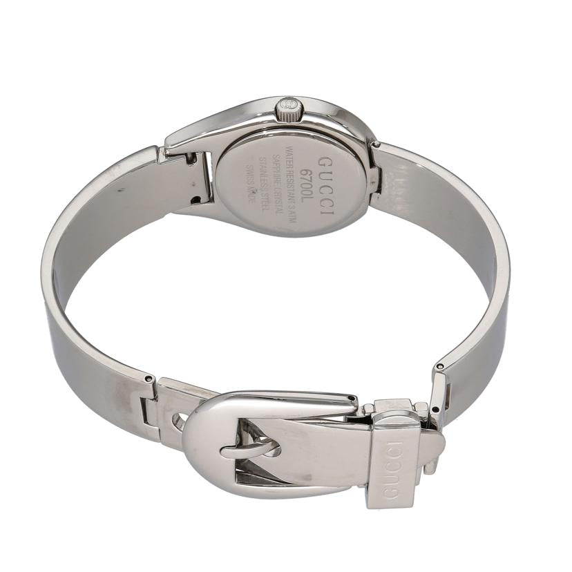 GUCCI グッチ/ラウンドバングルウォッチ・シルバー×ブラック/クオーツ/6700L//008****/Bランク/75