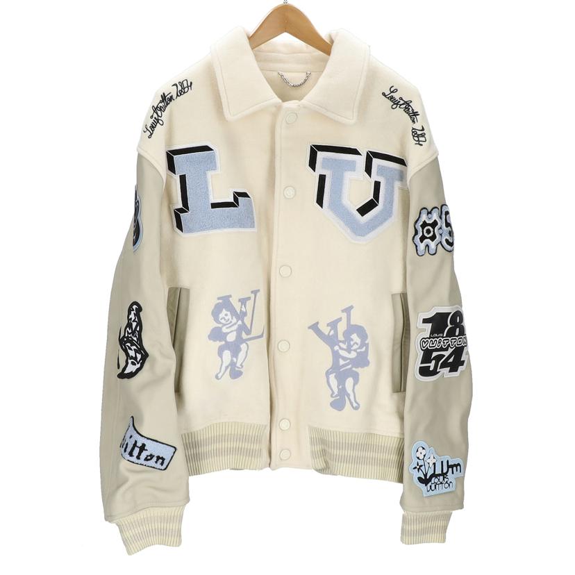 LOUIS VUITTON ルイ・ヴィトン/マルチパッチミックスドレザー/バーシティブルゾンジャケット/ホワイト/RM222 MYJ HNL91E//ABランク/93