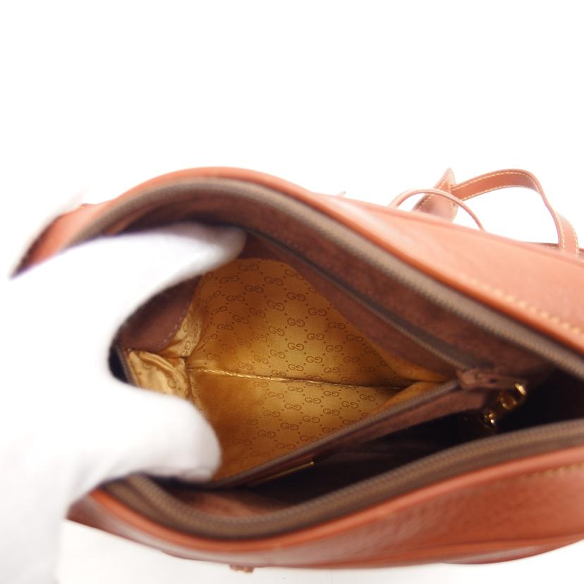 GUCCI グッチ ヴィンテージ レザーバッグ ブラウン/オールドグッチ/レザーショルダーバッグ//007********/ABランク/04