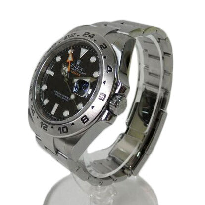 ROLEX ロレックス 腕時計 2010年頃製造 新品仕上済 ルーレット ステンレス 黒文字盤 自動巻き/エクスプローラー2・ブラック/G番/216570//G715775(2010)/SAランク/84
