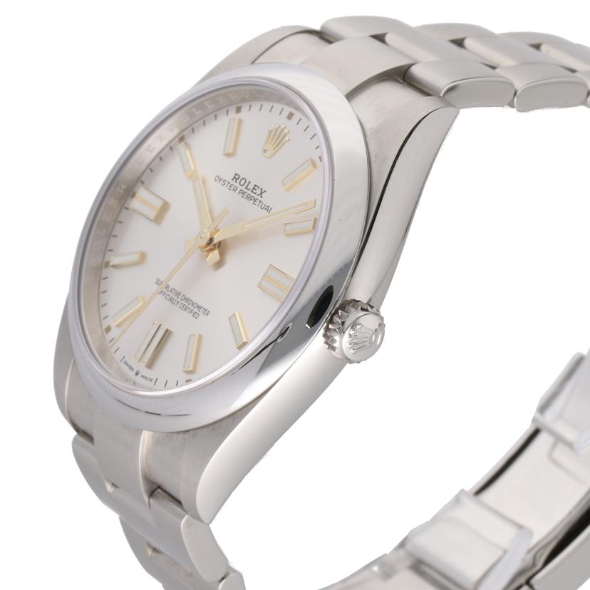 ROLEX ロレックス 腕時計 新ギャラ 保証書2022年 ランダムシリアル ステンレス 自動巻き メンズ/オイスター・パーペチュアル41・シルバー/ランダム番/124300//1Q3030R5/Aランク/75