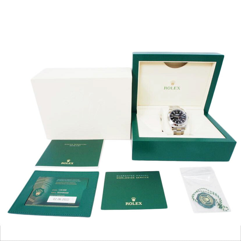 ROLEX ロレックス 腕時計 ランダムシリアル 新ギャラ 保証書2022年 ステンレス 自動巻き/デイトジャスト41・ブライトブラック/ランダム番/126300//0094R668/SAランク/78