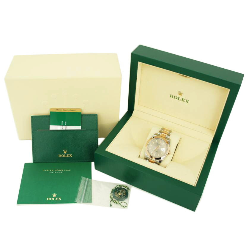 ROLEX ロレックス 腕時計 ランダムシリアル 2019年保証書 エバーローズゴールド ステンレス 保護シール付き メンズ/デイトジャスト41・サンダスト/ランダム番/126301//9F7090F2/SAランク/75