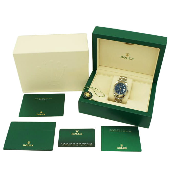 ROLEX ロレックス 腕時計 2022年保証書 SS×WG オイスターブレス 自動巻き メンズ/デイトジャスト36・ブライトブルー/ランダム番/126234//0D94A375/Aランク/75