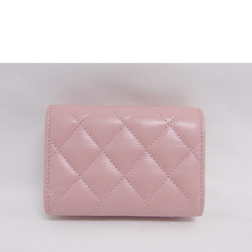 CHANEL シャネル Wホック ミニ財布/マトラッセ/キャビアスキン/スモールフラップウォレット/ピンク/AP2962//EJG*****/Aランク/04