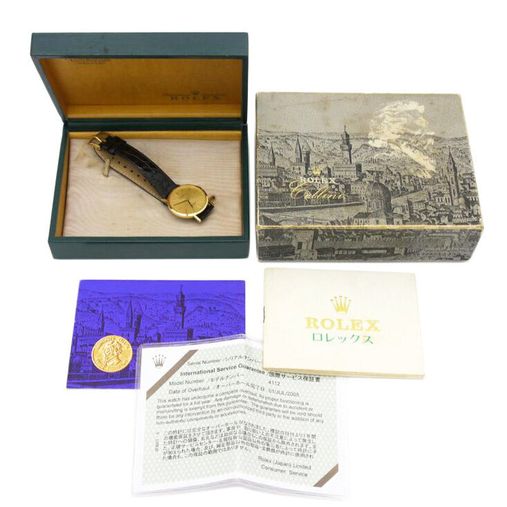 ROLEX ロレックス/チェリーニK18YG/手巻き/社外ベルト/4112//4281080/Bランク/75