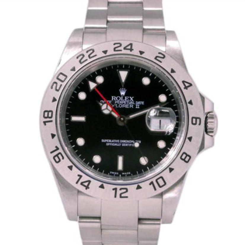 ROLEX ロレックス 腕時計 2000年頃製造 オーバーホール済 新品仕上済 ステンレス 黒文字盤 メンズ 自動巻き/エクスプローラー2・ブラック/P番/16570 N//P14**********/ABランク/76