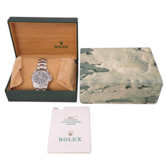 ROLEX ロレックス 腕時計 2000年頃製造 オーバーホール済 新品仕上済 ステンレス 黒文字盤 メンズ 自動巻き/エクスプローラー2・ブラック/P番/16570 N//P14**********/ABランク/76