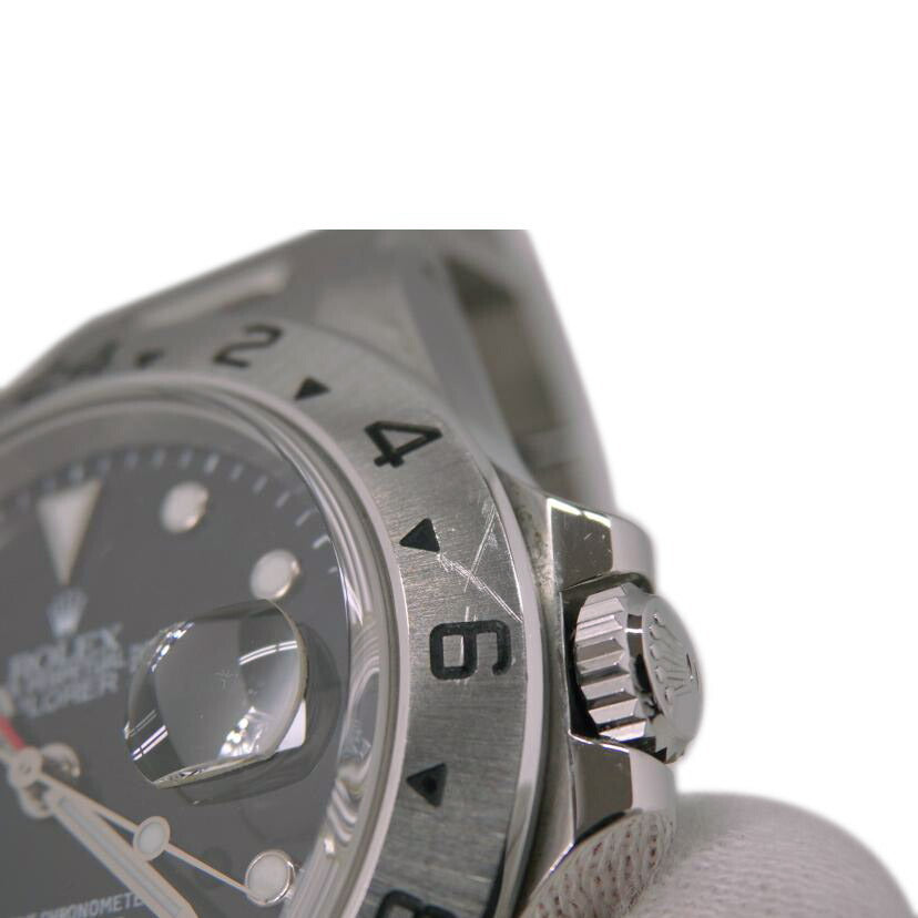 ROLEX ロレックス 腕時計 2000年頃製造 オーバーホール済 新品仕上済 ステンレス 黒文字盤 メンズ 自動巻き/エクスプローラー2・ブラック/P番/16570 N//P14**********/ABランク/76
